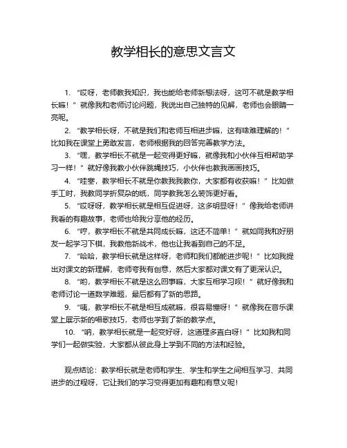 教学相长的意思文言文