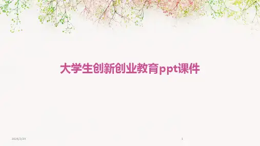 2024年大学生创新创业教育ppt课件