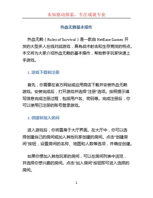 热血无赖基本操作
