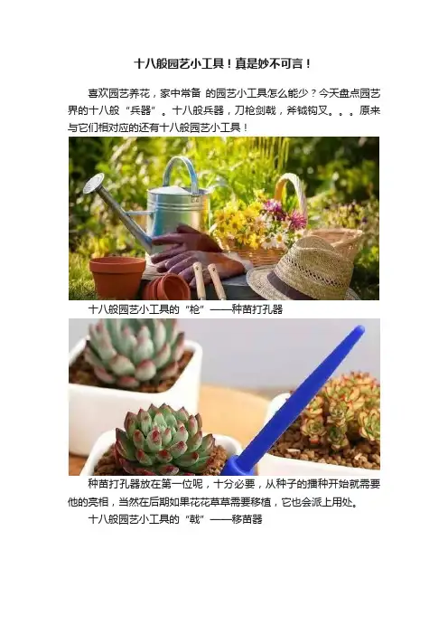 十八般园艺小工具！真是妙不可言！