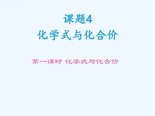 化学人教版九年级上册《化学式与化合价》PPT课件