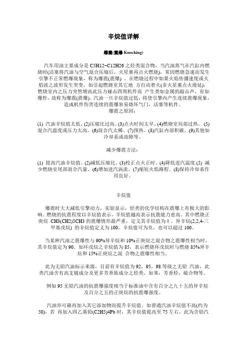 辛烷值详解