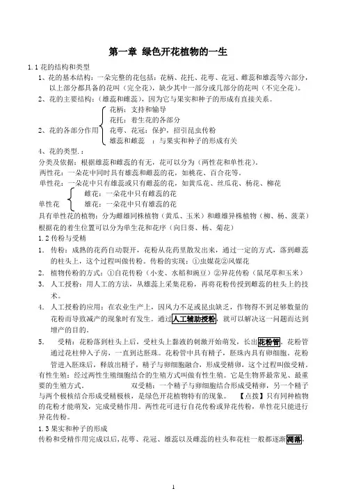 八年级生物上册复习提纲济南版