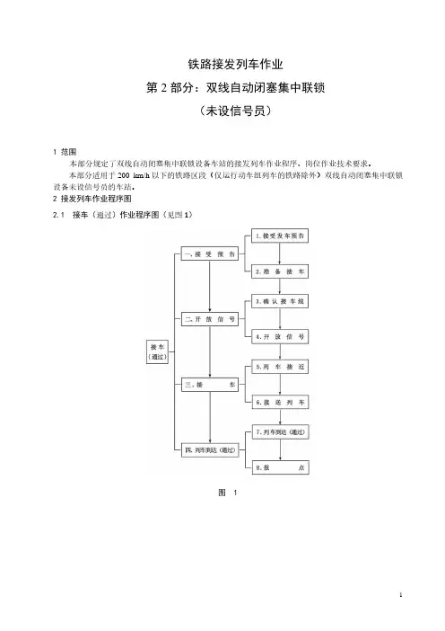 《铁路接发列车作业》第2部分：双线自动闭塞集中联锁(未设信号员)