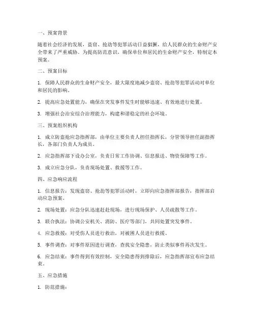 防盗抢应急预案范文