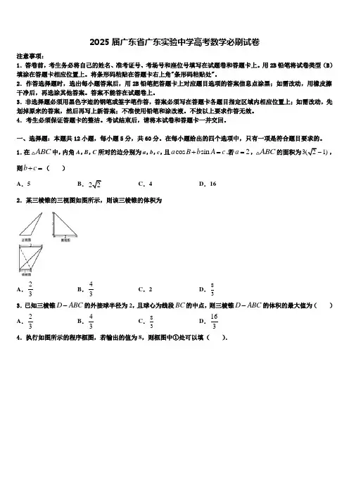 2025届广东省广东实验中学高考数学必刷试卷含解析