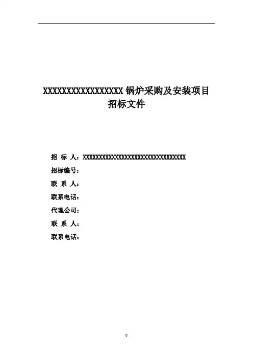 燃气锅炉招标文件范本
