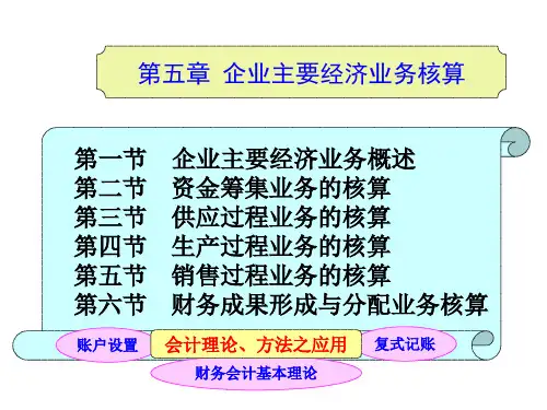 第五章--企业主要经济业务核算知识讲解