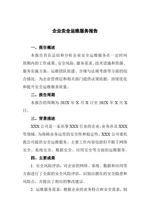 企业安全运维服务报告