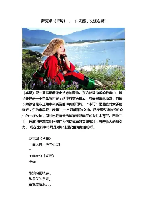 萨克斯《卓玛》，一曲天籁，洗涤心灵!