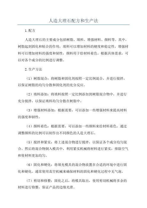 人造大理石配方和生产法