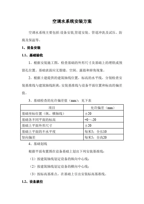空调水系统安装方案