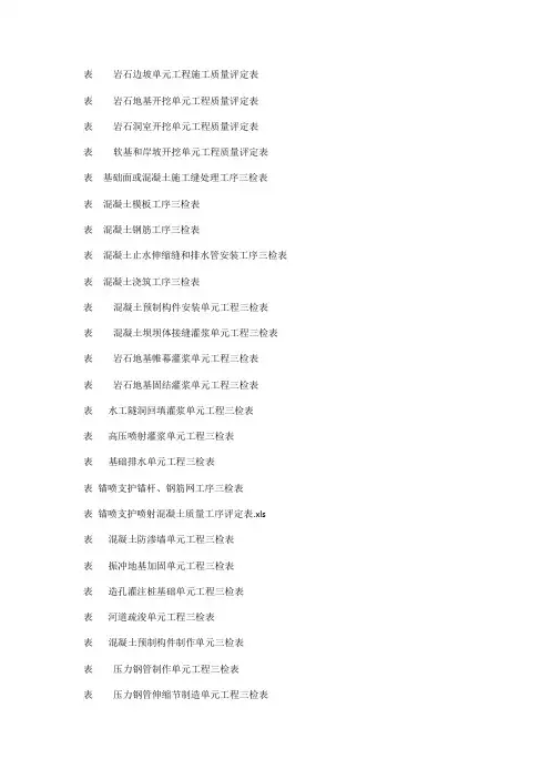 水利水电三检表最新(全)