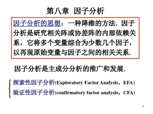 多元统计分析 第8章(因子分析)