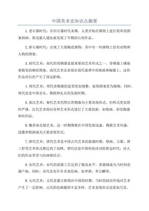 中国美术史知识点摘要