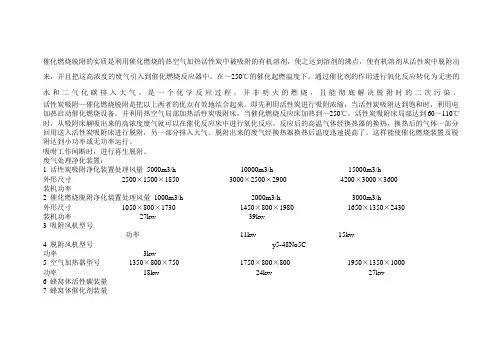 催化燃烧脱附装置参数