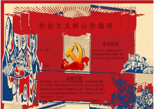 最新社会主义核心价值观手抄报Word海报范文文档范本