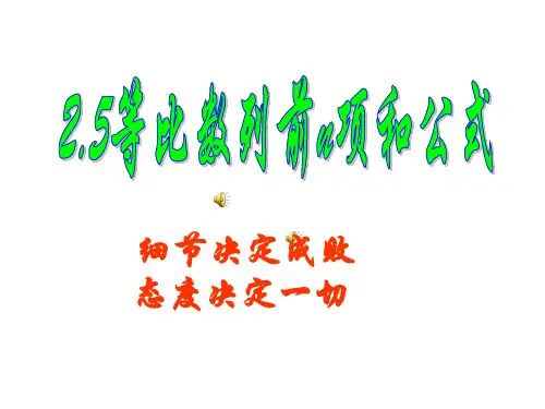 2.5等比数列前n项和公式的推导 PPT课件