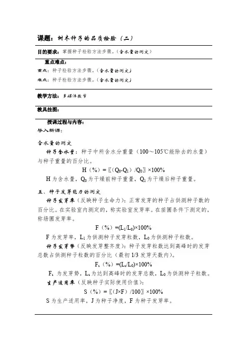 树木种子的品质检验(二)