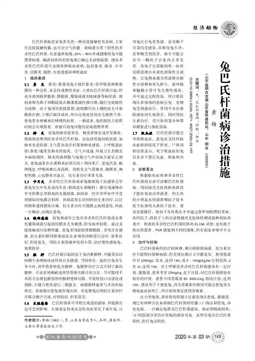 兔巴氏杆菌病诊治措施