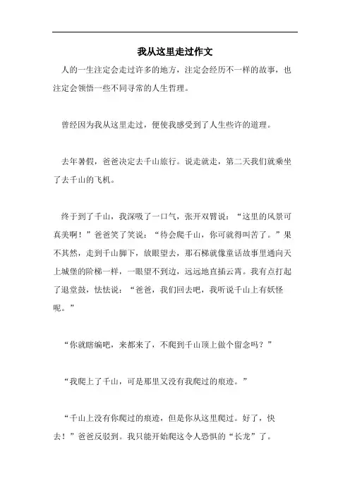 我从这里走过作文