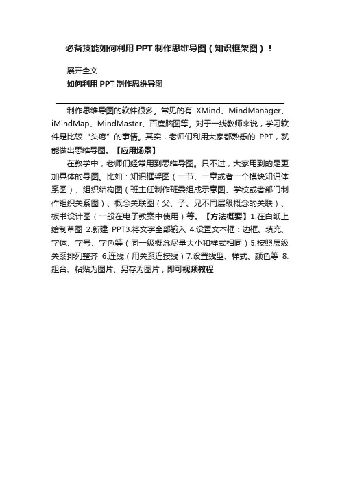 必备技能如何利用PPT制作思维导图（知识框架图）！