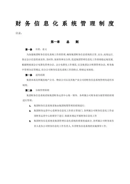 财务信息化管理规定