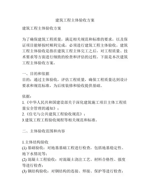 建筑工程主体验收方案