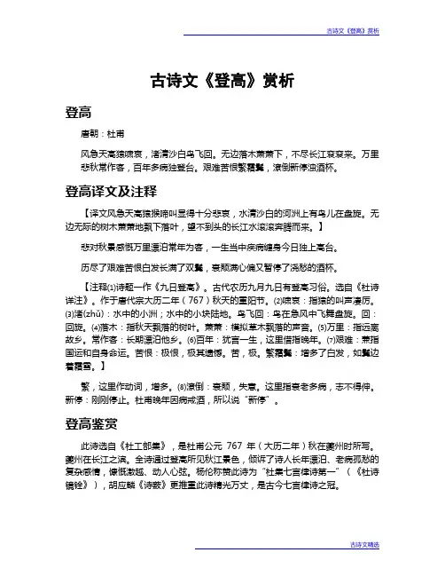古诗文《登高》赏析