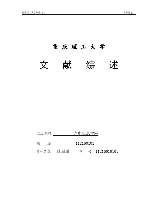 毕业设计(论文)文献综述讲解