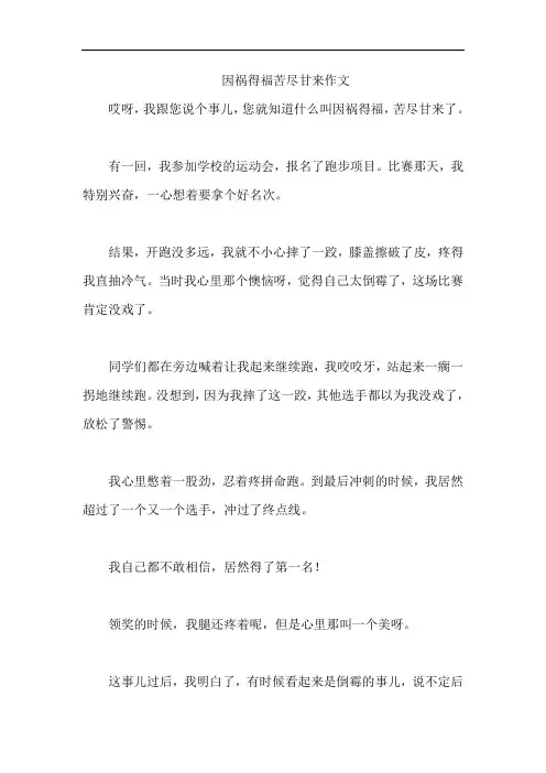 因祸得福苦尽甘来作文