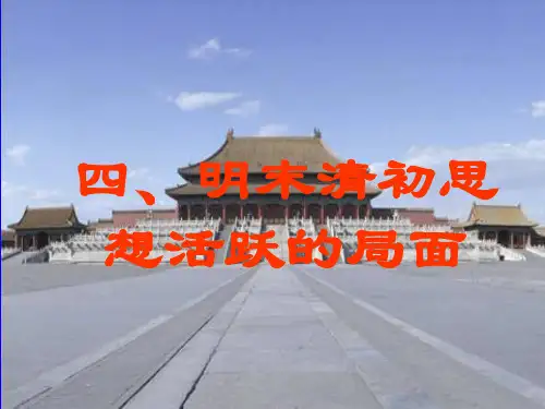 高中历史人民版必修三 1.4 明末清初的思想活跃局面 课件(共24张PPT)