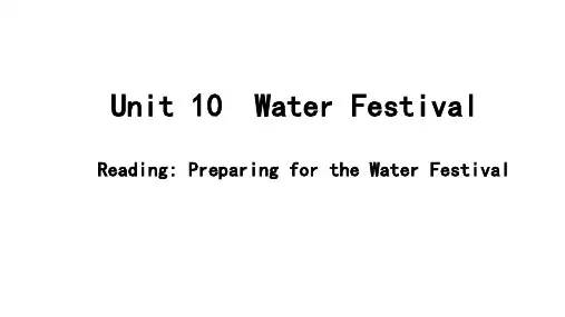 Unit 10 Water Festival S课件2022-2023学年牛津上海版七年级英语下册