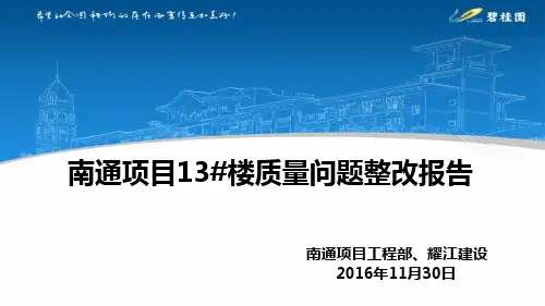 (碧桂园)项目13#楼质量问题整改报告