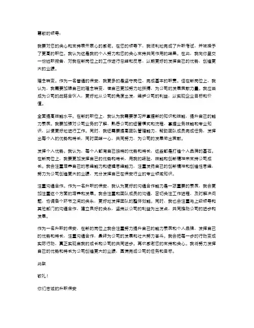 当保安升官写述职报告