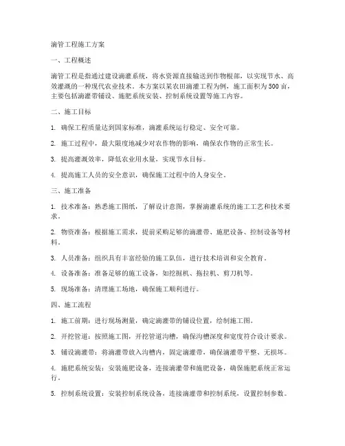 滴管工程施工方案