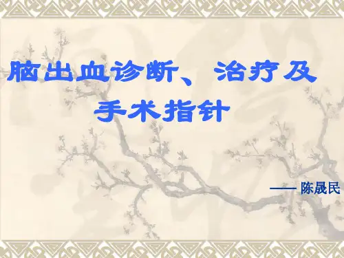 关于脑出血诊断、治疗及手术指针_【PPT课件】