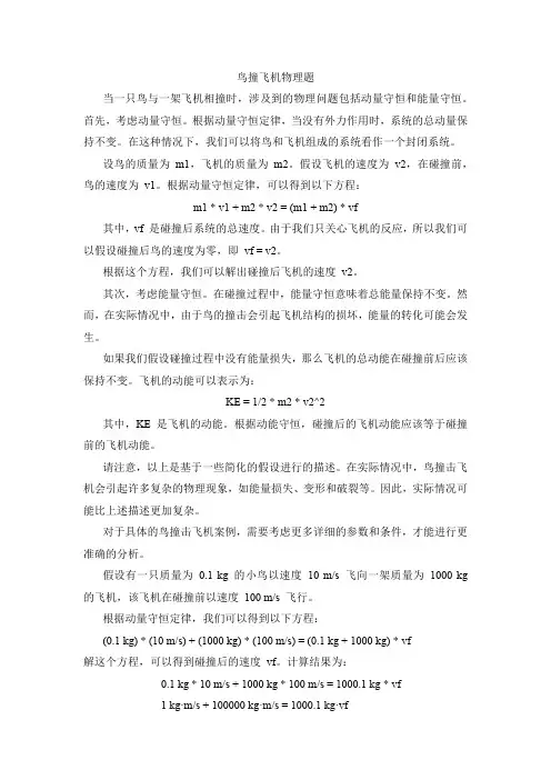 鸟撞飞机物理题