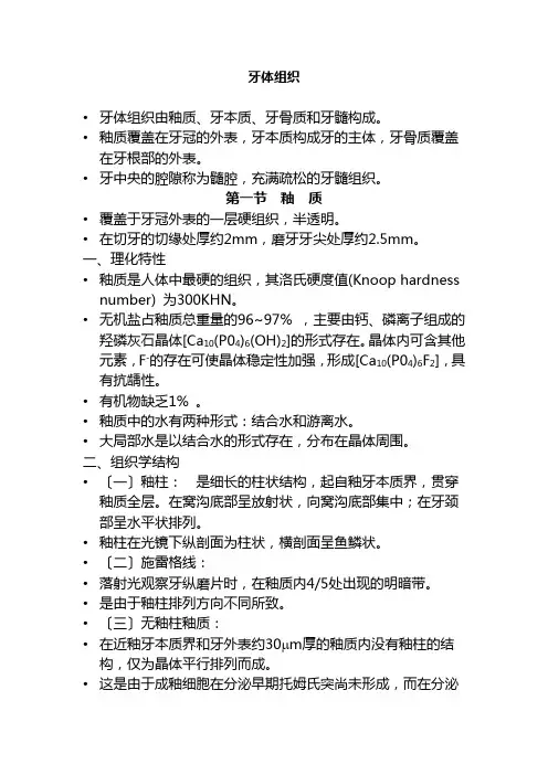 口腔医学专业《牙体组织》