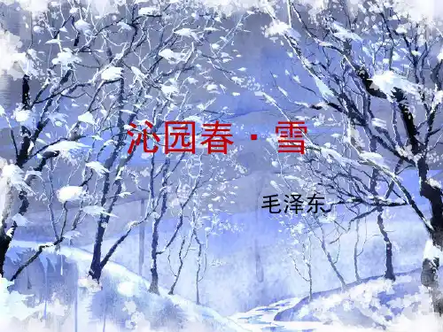 第1课《沁园春雪》部编版语文九年级上册课件
