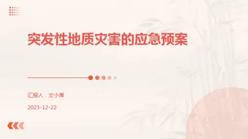 突发性地质灾害的应急预案