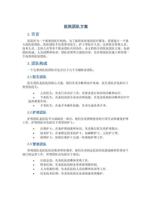 医院团队方案