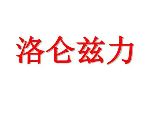 八年级物理洛仑兹力