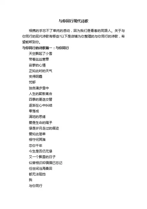 与你同行现代诗歌