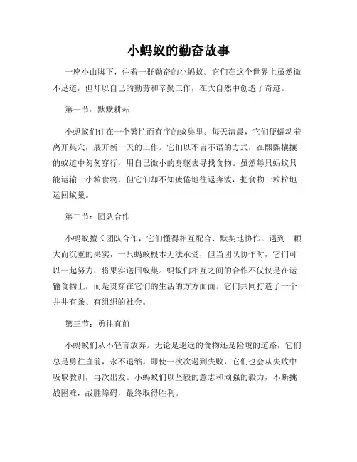 小蚂蚁的勤奋故事