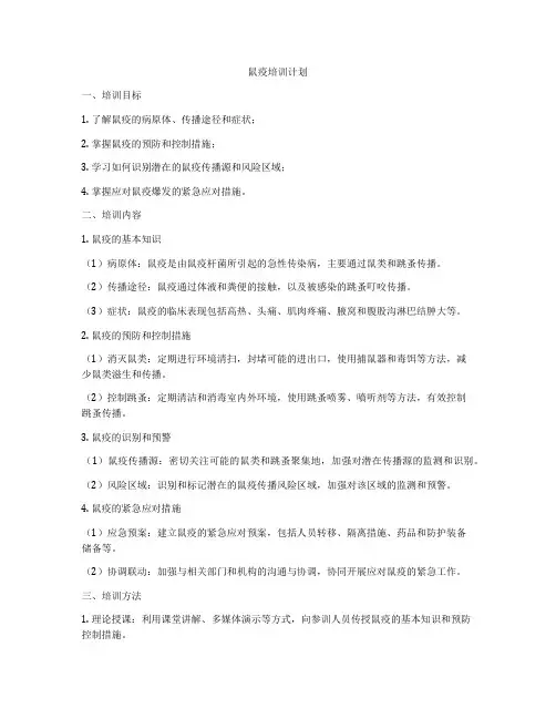 鼠疫培训计划