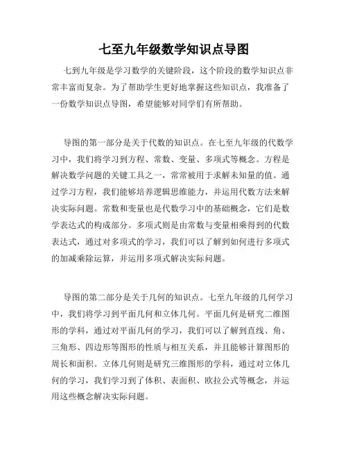 七至九年级数学知识点导图