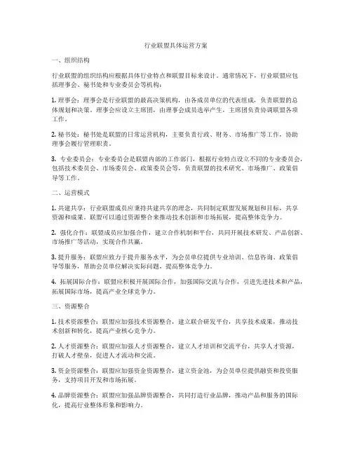行业联盟具体运营方案
