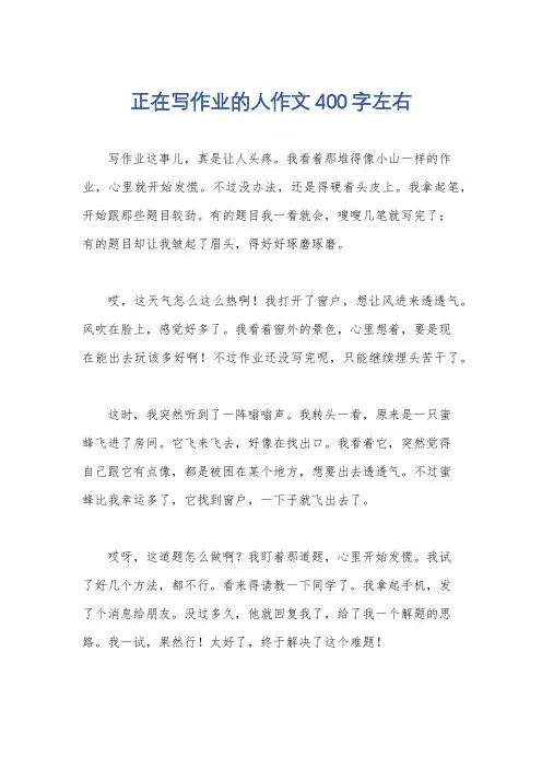 正在写作业的人作文400字左右