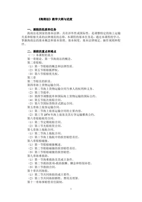海商法教案及讲义